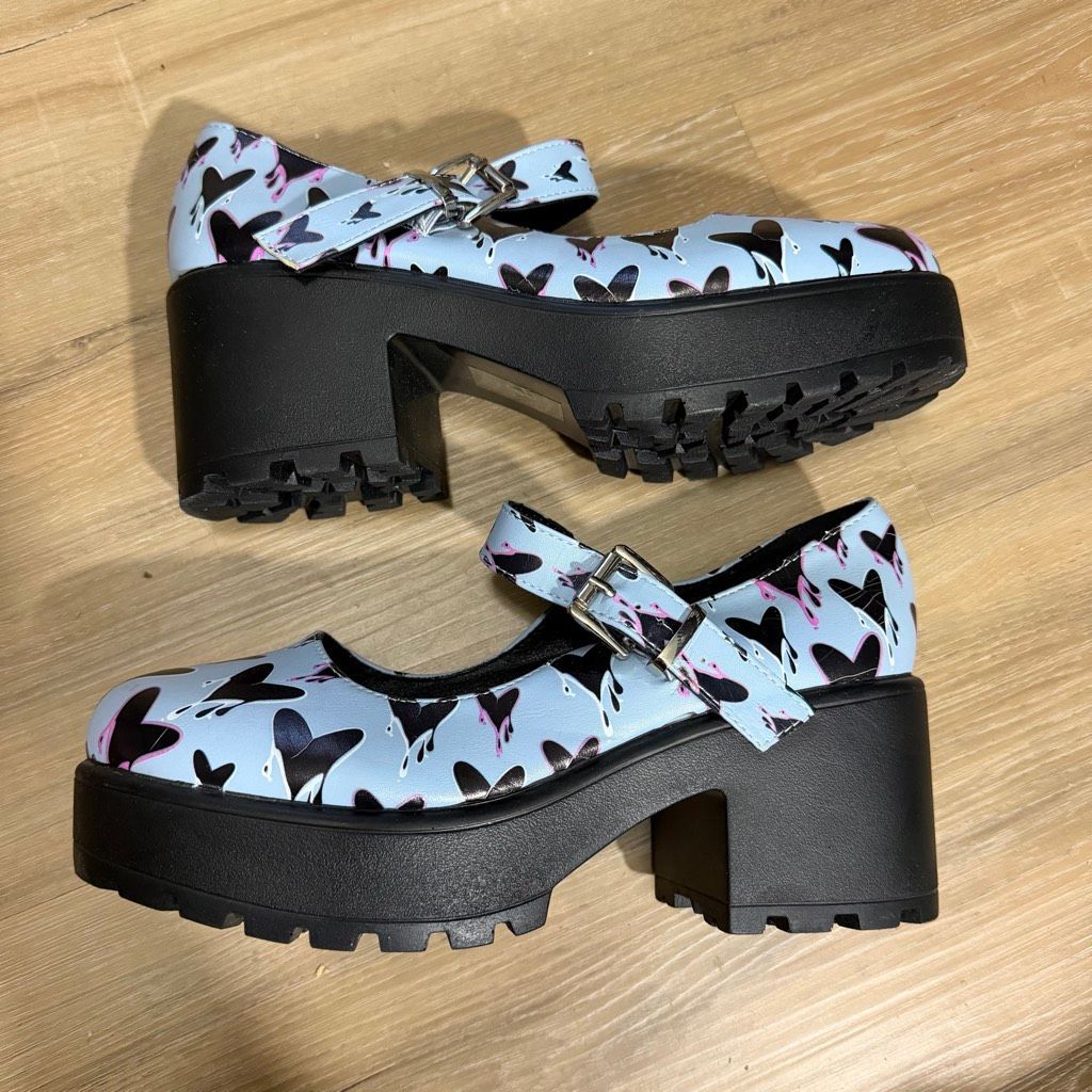 Koi Footwear Chunky Mary Jane Platform Shoes Sz 6 Blue Pink Alt Pink Pastel Goth — image 4 of 7